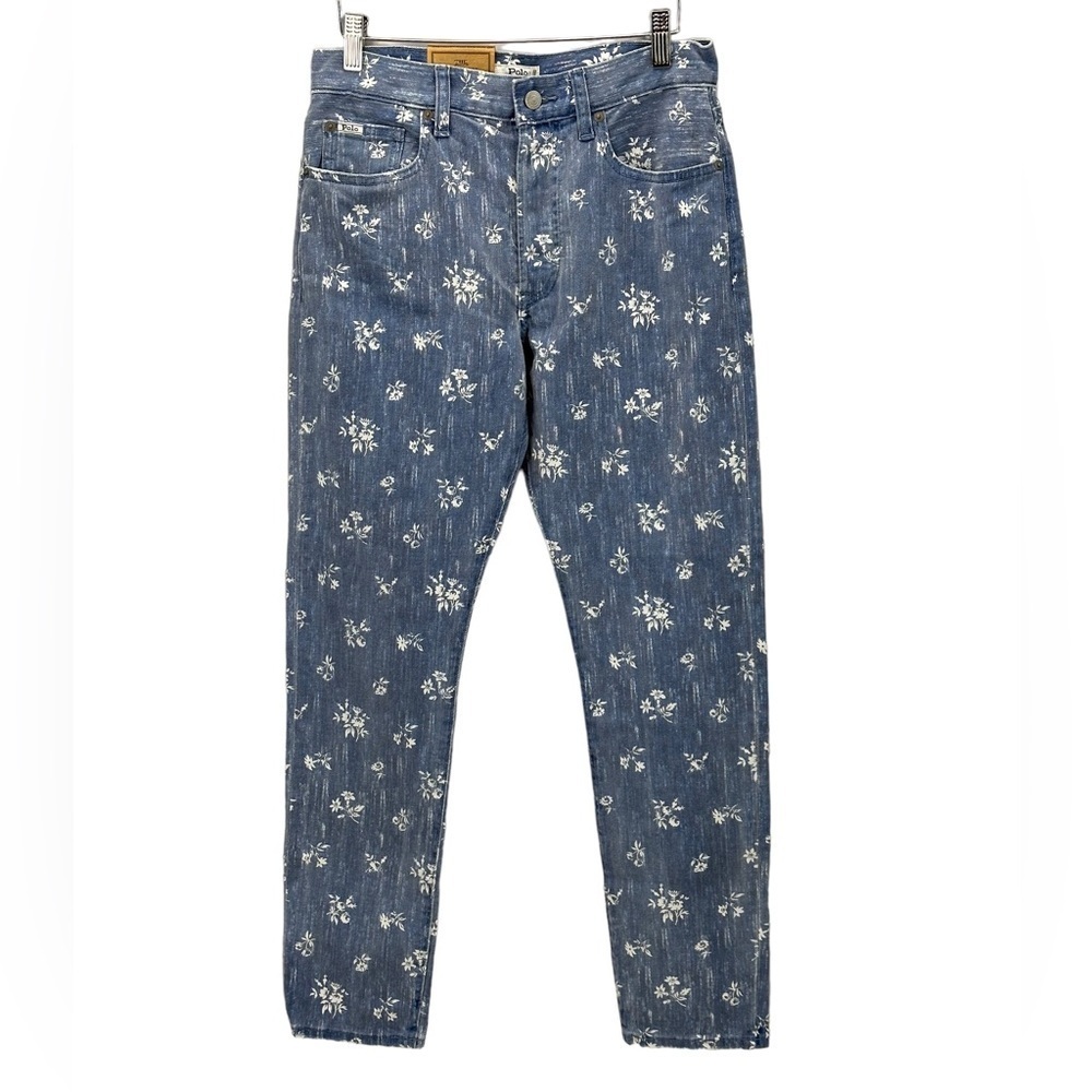 Polo Ralph Lauren Callen High Rise Slim Jeans - Light Wash Floral Detail - 28